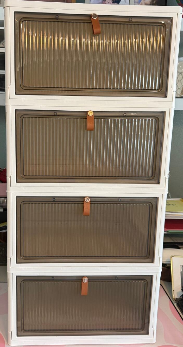 Modular Stackable Storage Cabinet Collapsible Storage Bins (set of 4) new